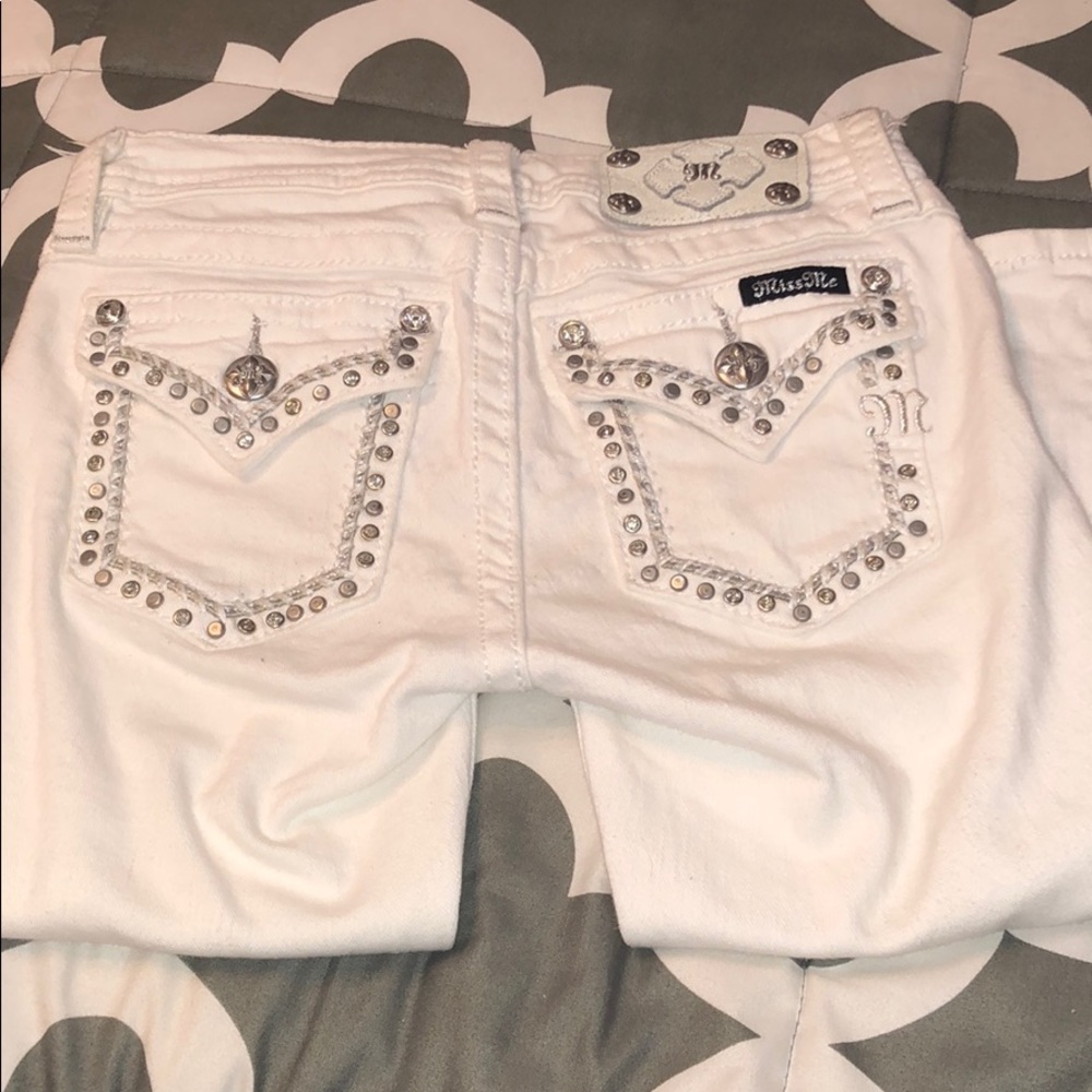 Miss me girls White cuffed Capri, size 10 girls